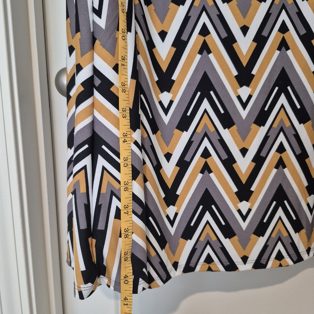 Robert Louis Large Gold Gray Flowy Skirt - Picture 8 of 8